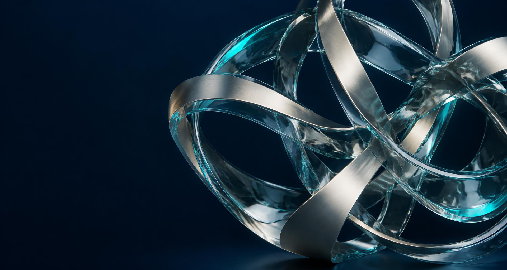 Abstract glass and titanium AI structure
